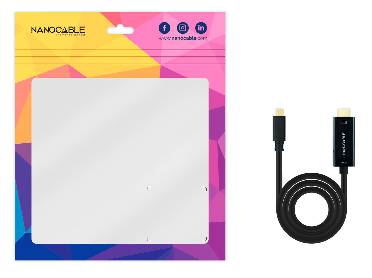 Nanocable - Cabo Conversor Nanocable USB-C > HDMI 1.4 4K@30HZ 1.8 M Preto