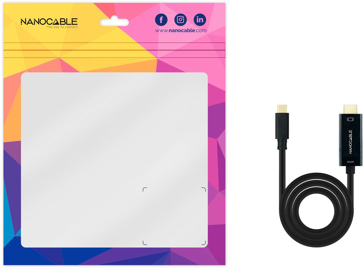 Nanocable - Cabo Conversor Nanocable USB-C > HDMI 1.4 4K@30HZ 3 M Preto