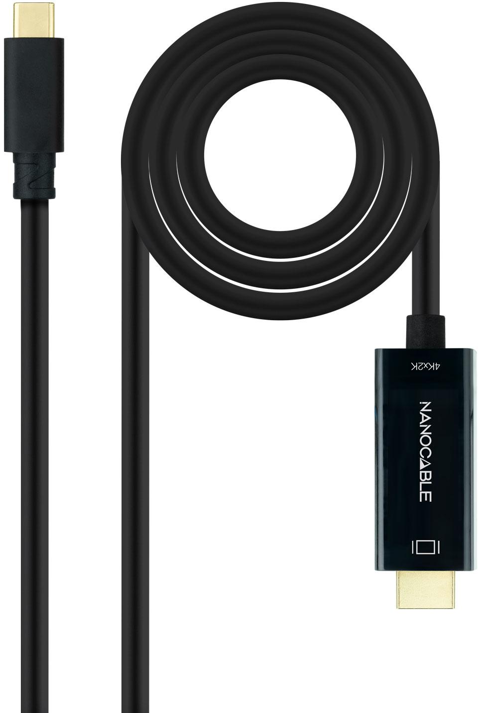 Picture of Picture of Cabo Conversor Nanocable USB-C > HDMI 1.4 4K@30HZ 3 M Preto