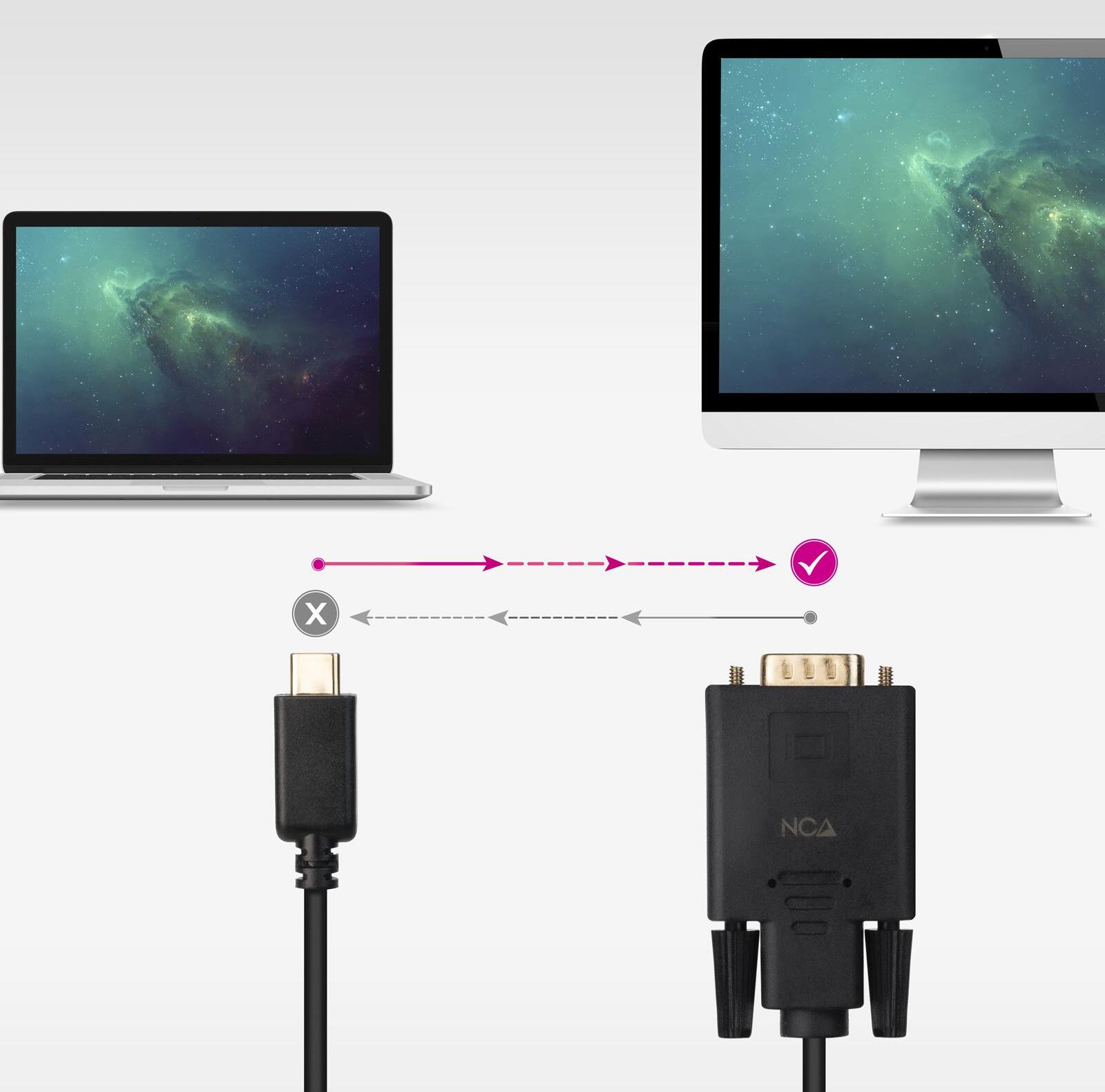 Nanocable - Cabo Conversor Nanocable USB-C > VGA 1.8 M Preto