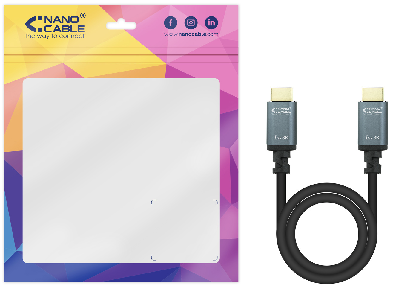 Nanocable - Cabo HDMI V2.1 8K Nanocable IRIS A M/M 1.5 M Preto