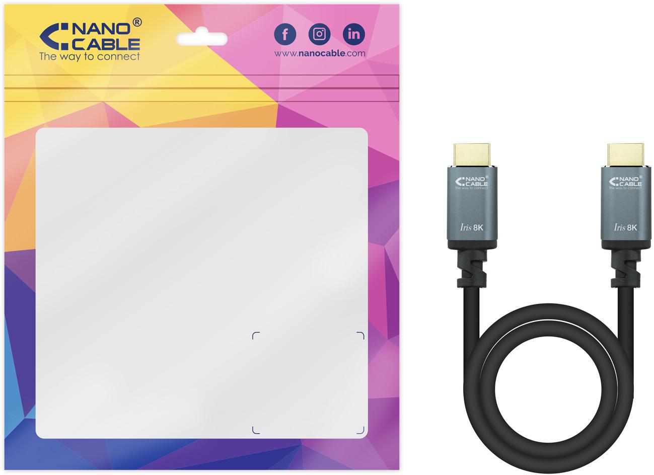 Nanocable - Cabo HDMI V2.1 8K Nanocable IRIS A M/M 5 M Preto