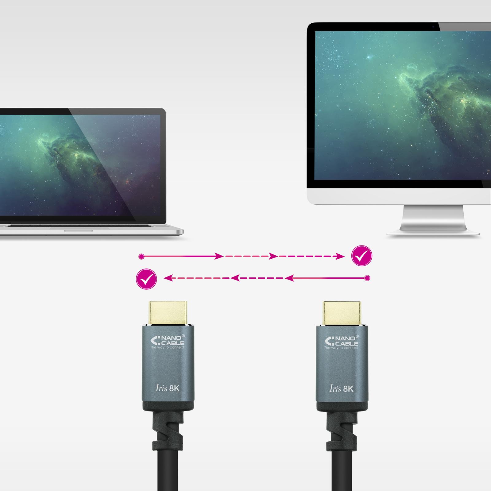 Nanocable - Cabo HDMI V2.1 8K Nanocable IRIS A M/M 5 M Preto