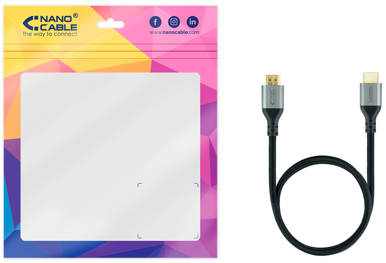 Nanocable - Cabo HDMI V2.1 Ultra High Speed Nanocable A M/M 1 M Preto Certificado ULTRA