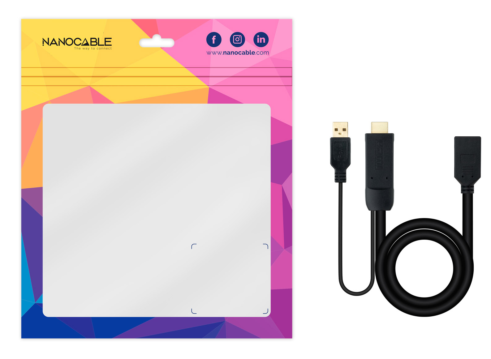 Nanocable - Adaptador Nanocable HDMI 2.0 > DisplayPort V1.2 0.2 M Preto