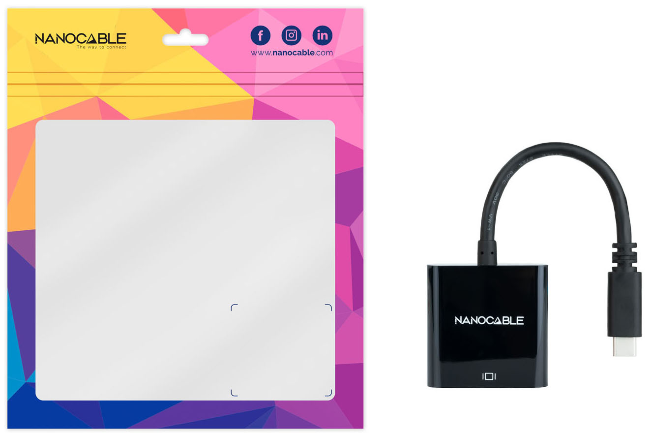 Nanocable - Adaptador Nanocable USB-C M > VGA F 10 CM Preto