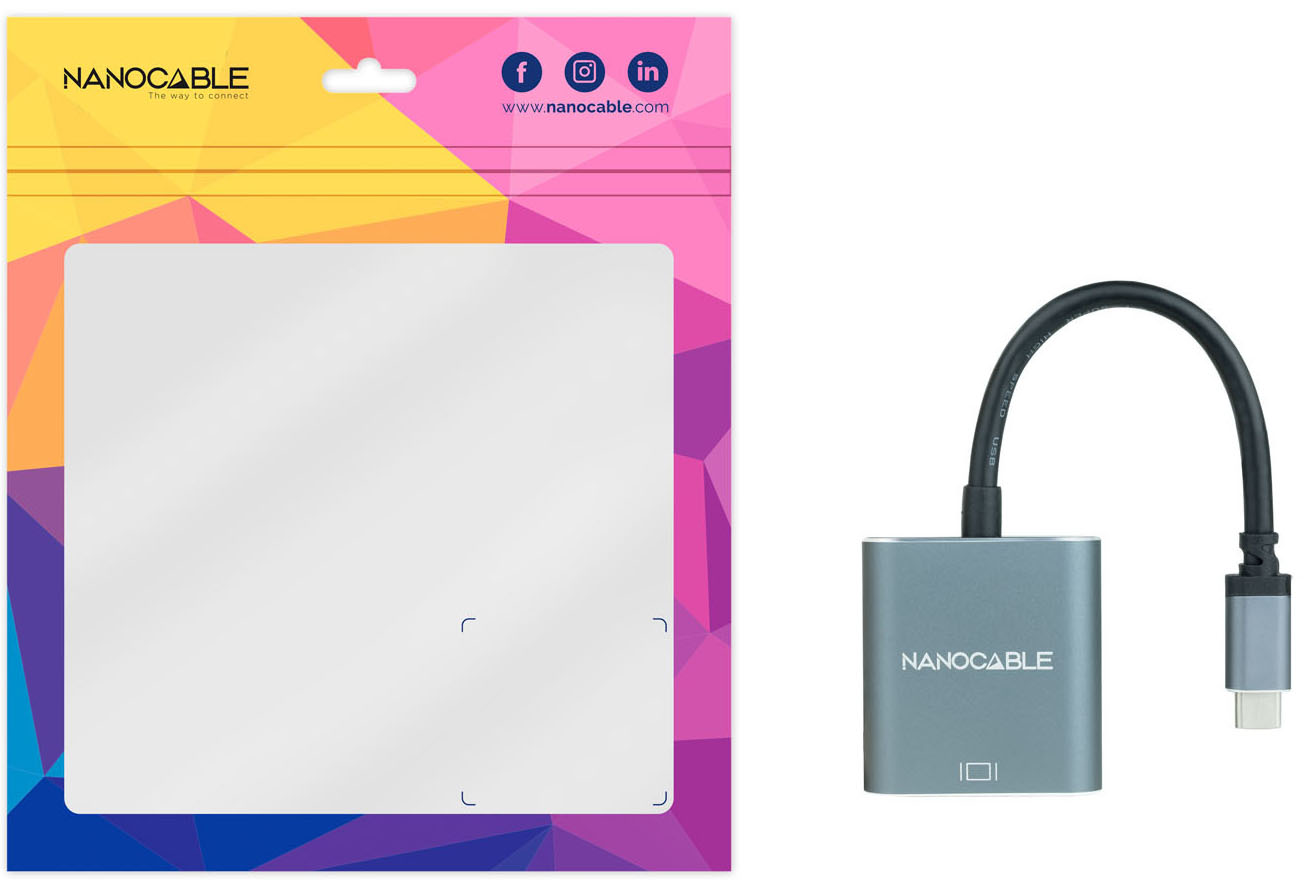 Nanocable - Adaptador Nanocable USB-C M > VGA F 10 CM Cinza