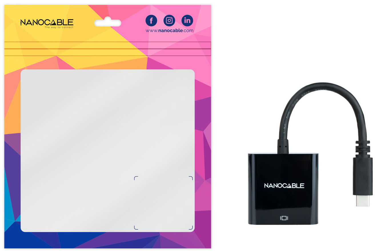 Nanocable - Adaptador Nanocable USB-C M > HDMI F 15 CM Preto