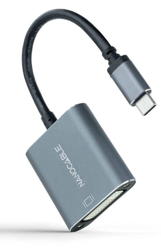 Nanocable - Adaptador Nanocable USB-C > DVI-D 15 CM Cinzento