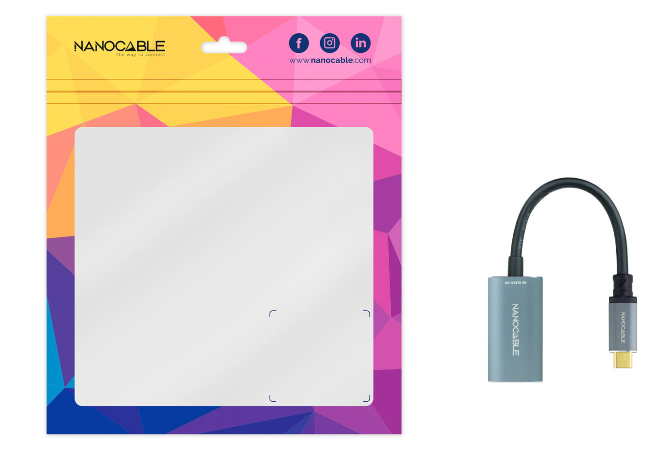 Nanocable - Adaptador Nanocable USB-C > DisplayPort 8K 15 CM Alumínio