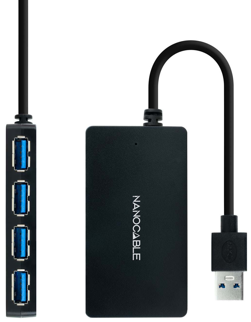 Nanocable - Hub USB 3.0 Nanocable 4x USB 3.0 USB-A/M-USB 3.0/F 15 CM Preto