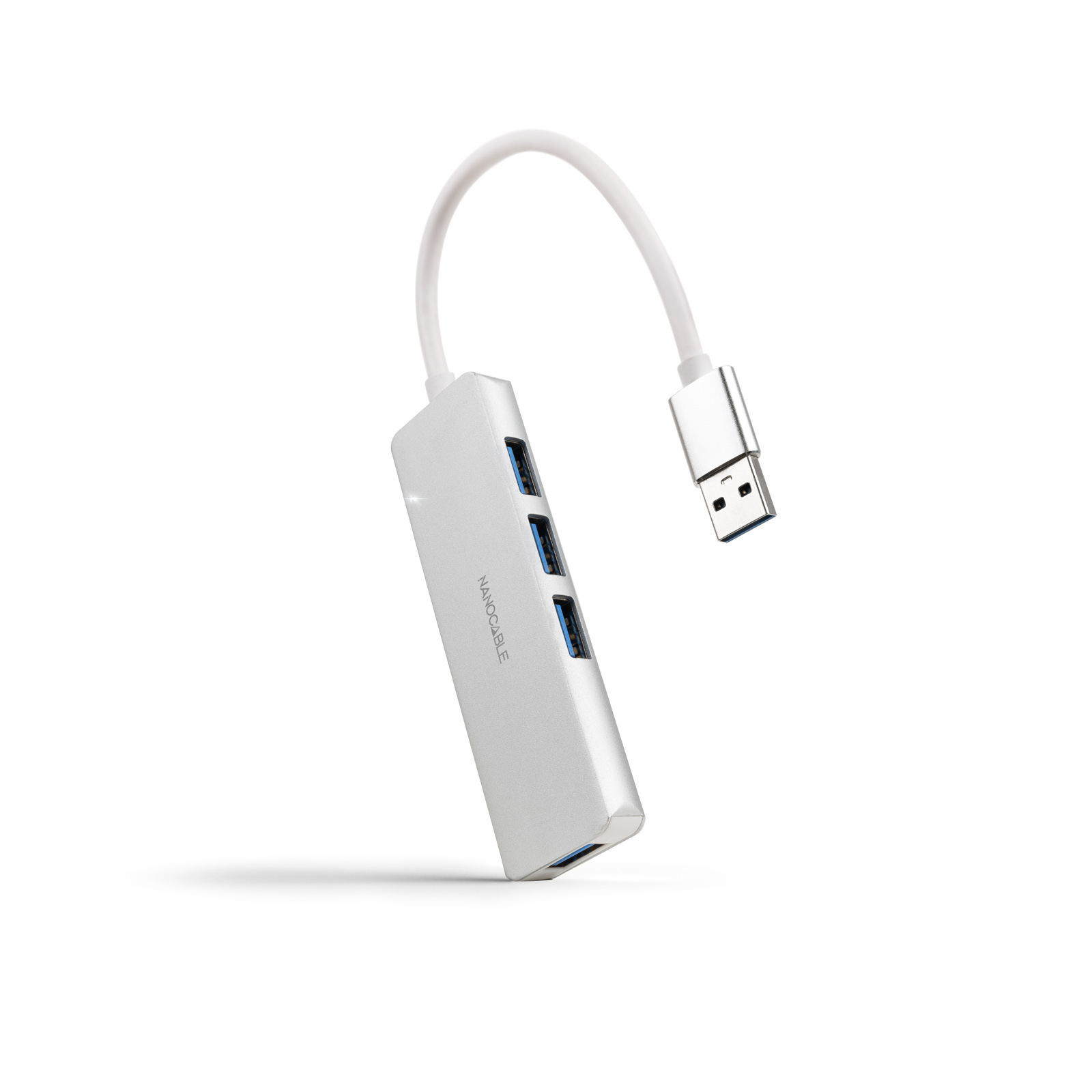 Nanocable - Hub Nanocable USB 3.0 4xUSB3.0. USB-A/M-USB 3.0/H ALUM. 18CM