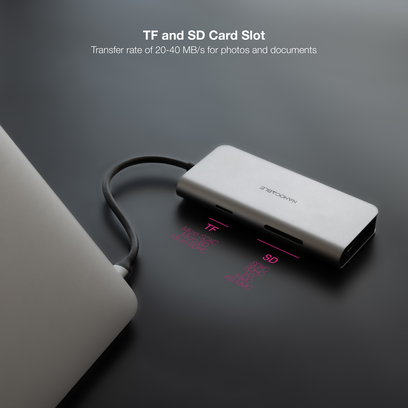 Nanocable - Hub Nanocable USB-C 3xUSB-A+HDMI+USB-C CARGA+RJ45+TF+SD