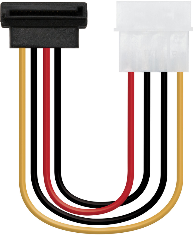Nanocable - Cabo de Alimentação SATA Angular Nanocable 5.25" (Molex 4 Pinos) M SATA F 16CM OEM
