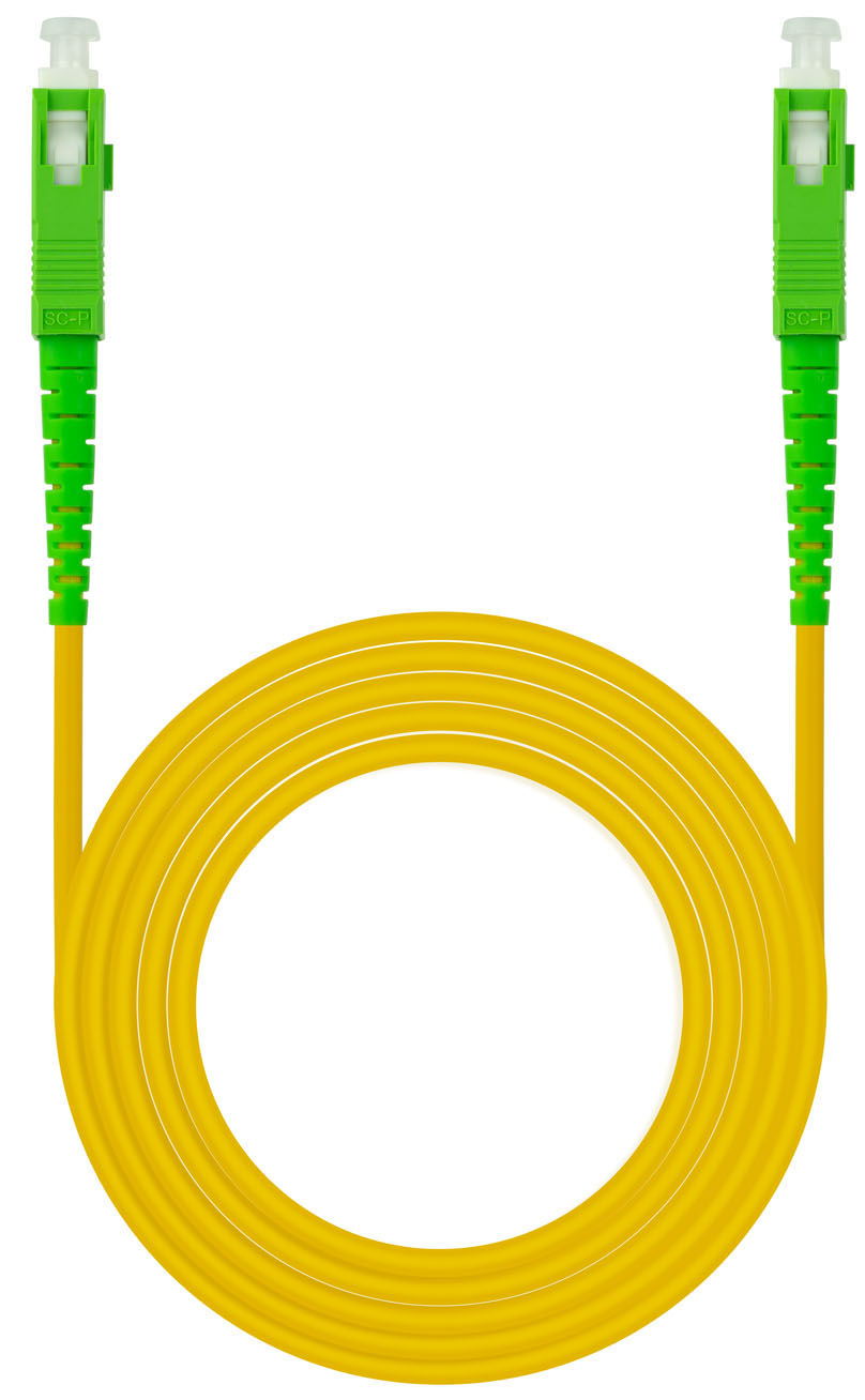 Nanocable - Cabo de Fibra Óptica Nanocable SC/APC-SC/APC Monomodo Simplex LSZH 1 M Amarelo