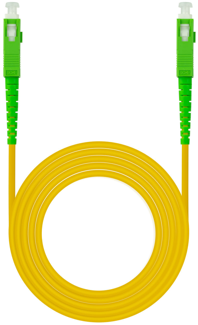 Nanocable - Cabo de Fibra Óptica Nanocable SC/APC-SC/APC Monomodo Simplex LSZH 2 M Amarelo