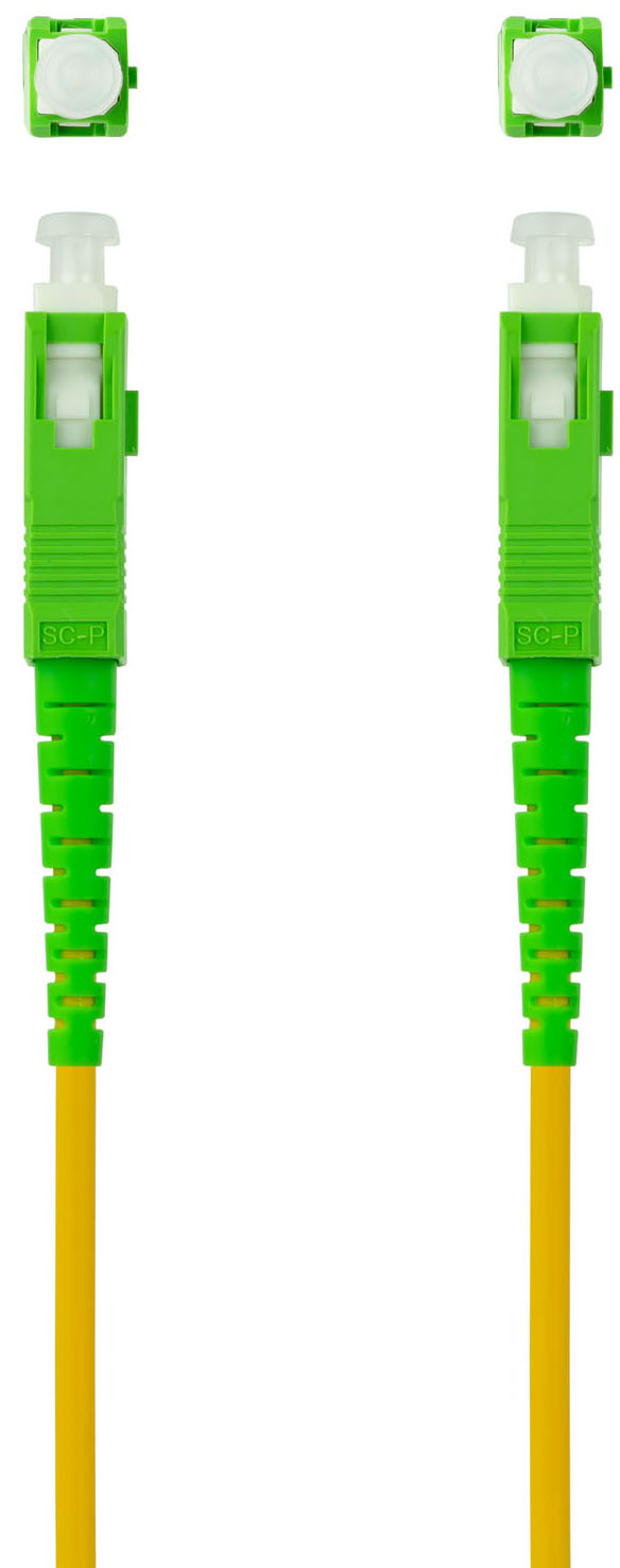 Nanocable - Cabo de Fibra Óptica Nanocable SC/APC-SC/APC Monomodo Simplex LSZH 2 M Amarelo