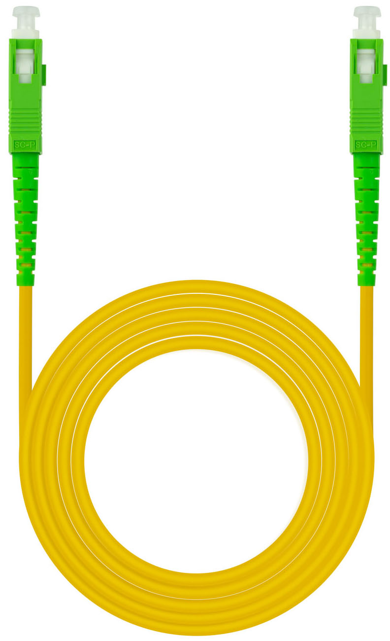 Nanocable - Cabo de Fibra Óptica Nanocable SC/APC-SC/APC Monomodo Simplex LSZH 3 M Amarelo
