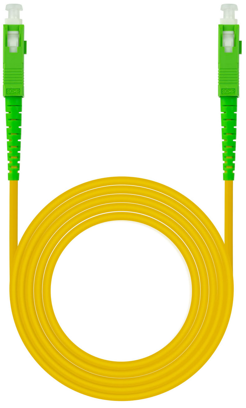 Nanocable - Cabo de Fibra Óptica Nanocable SC/APC-SC/APC Monomodo Simplex LSZH 5 M Amarelo