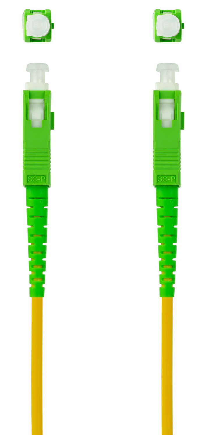 Nanocable - Cabo de Fibra Óptica Nanocable SC/APC-SC/APC Monomodo Simplex LSZH 15 M Amarelo