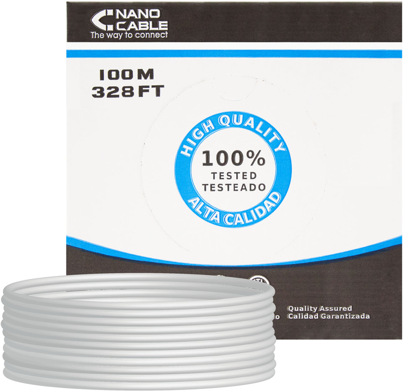 Nanocable - Bobine de Rede Nanocable RJ45 UTP CAT.5E AWG24 Flexível 100 M Cinzento