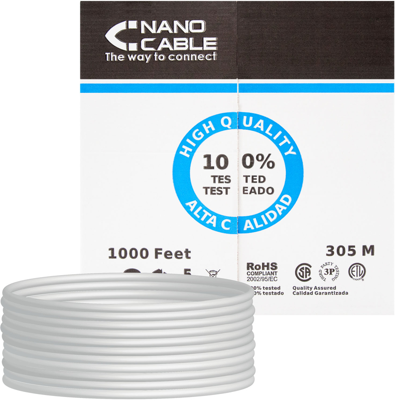 Nanocable - Bobine de Rede Nanocable RJ45 UTP CAT.5E AWG24 Flexível 305 M Cinzento