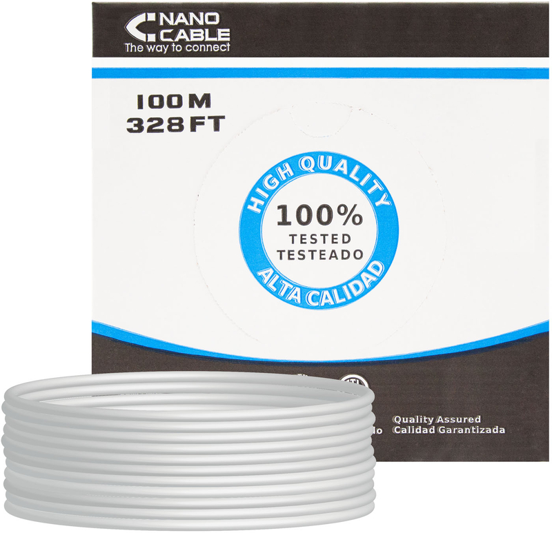 Nanocable - Bobine de Rede Nanocable RJ45 UTP CAT.6 AWG24 CU 100 M Cinzento