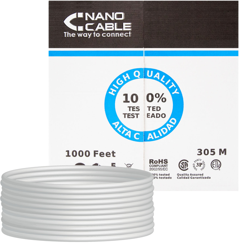 Nanocable - Bobine de Rede Nanocable RJ45 UTP CAT.6 AWG24 CU 305 M Cinzento