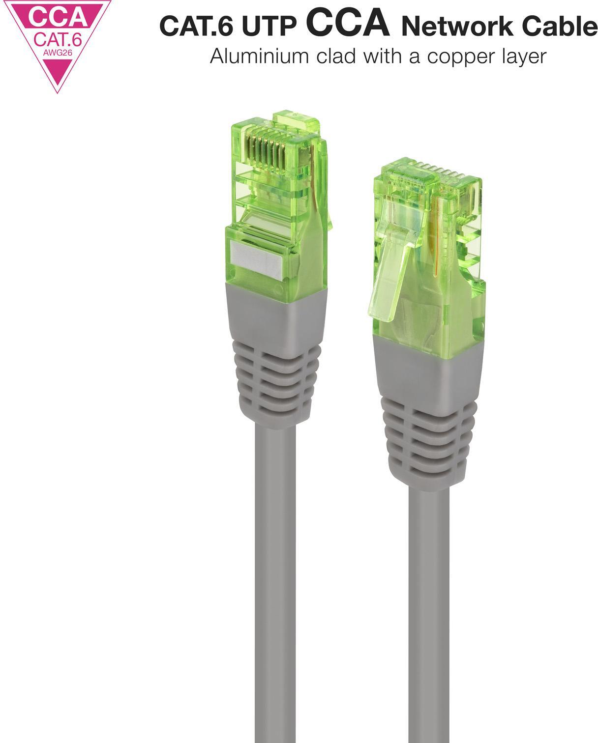 Nanocable - Cabo de Rede Patchcord Nanocable RJ45 CAT.6 UTP AWG26 CCA 0.30 M Cinza