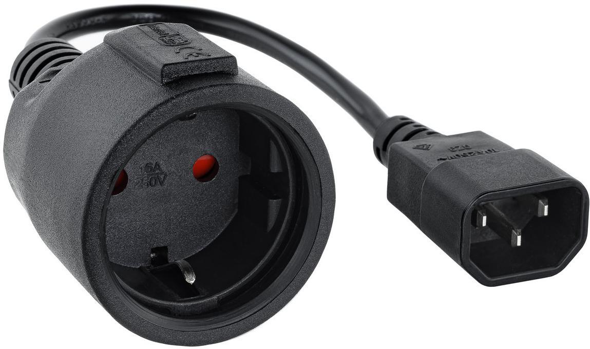 Picture of Picture of Cabo Adaptador de Alimentação Nanocable C14 p/ Schuko 0.5 M Preto