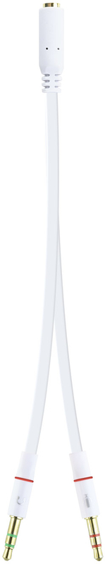 Nanocable - Cabo de Divisão Áudio Nanocable Jack 3,5/F 3 PINOS 2x Jack 3,5/M 4 PINOS 20 CM Branco