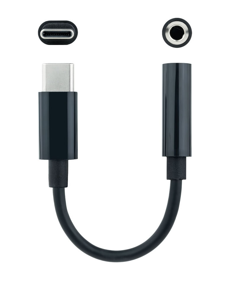 Picture of Picture of Cabo Conversor de Áudio Nanocable USB-C/M Jack 3.5/F 11 CM Preto