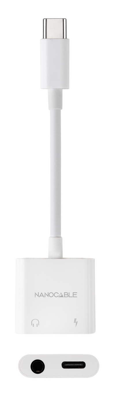 Nanocable - Cabo Adaptador Nanocable USB-C A JACK+USB-C/H PD 60W,Branco