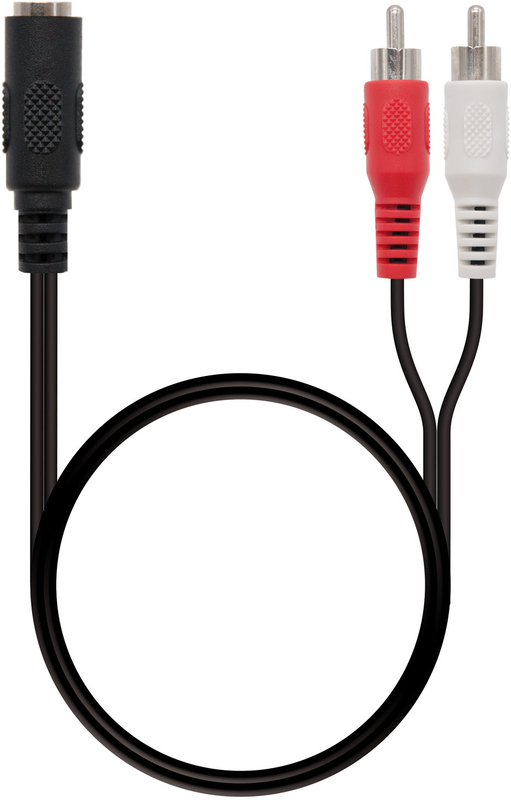 Nanocable - Cabo de Divisão Áudio Nanocable Jack 3,5/F 2x RCA/M 1.5 M Preto