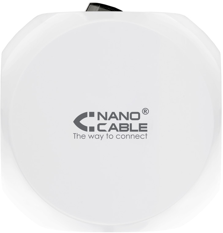 Nanocable - Base de 3 tomadas com 4 USB's (2 USB A / 2 USB-C) c/ interruptor