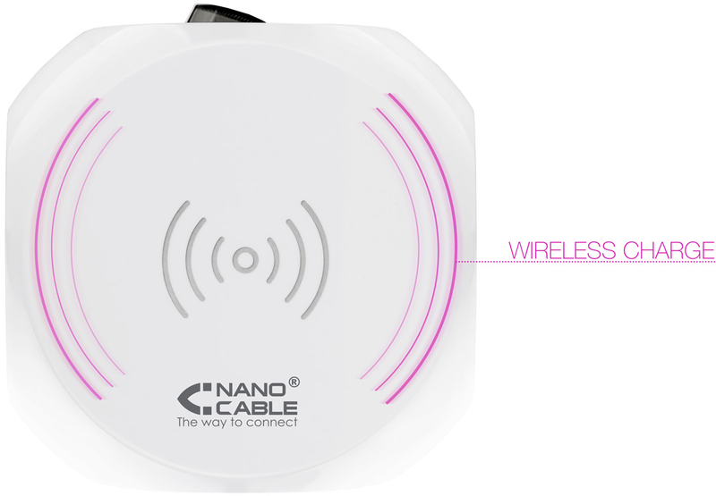Nanocable - Tomada de 3 sockets com 4 USB's (2 USB A / 2 USB-C) s/ fios, c/ interruptor