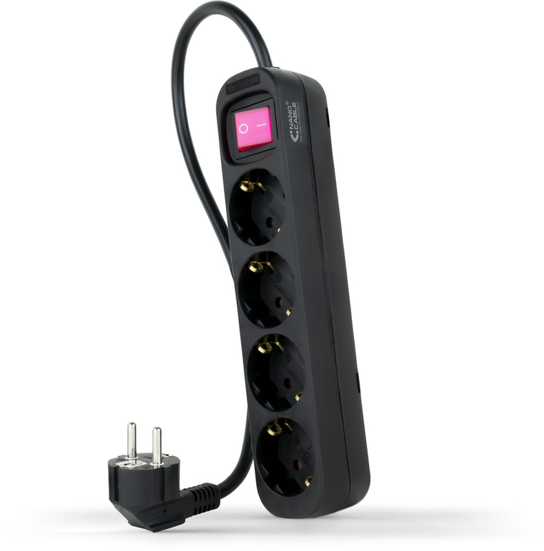 Nanocable - Régua Nanocable 4 Tomadas com switch 1.4 M Preto
