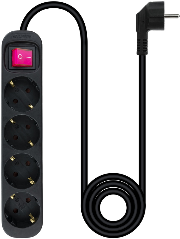 Nanocable - Régua Nanocable 4 Tomadas com switch 1.4 M Preto