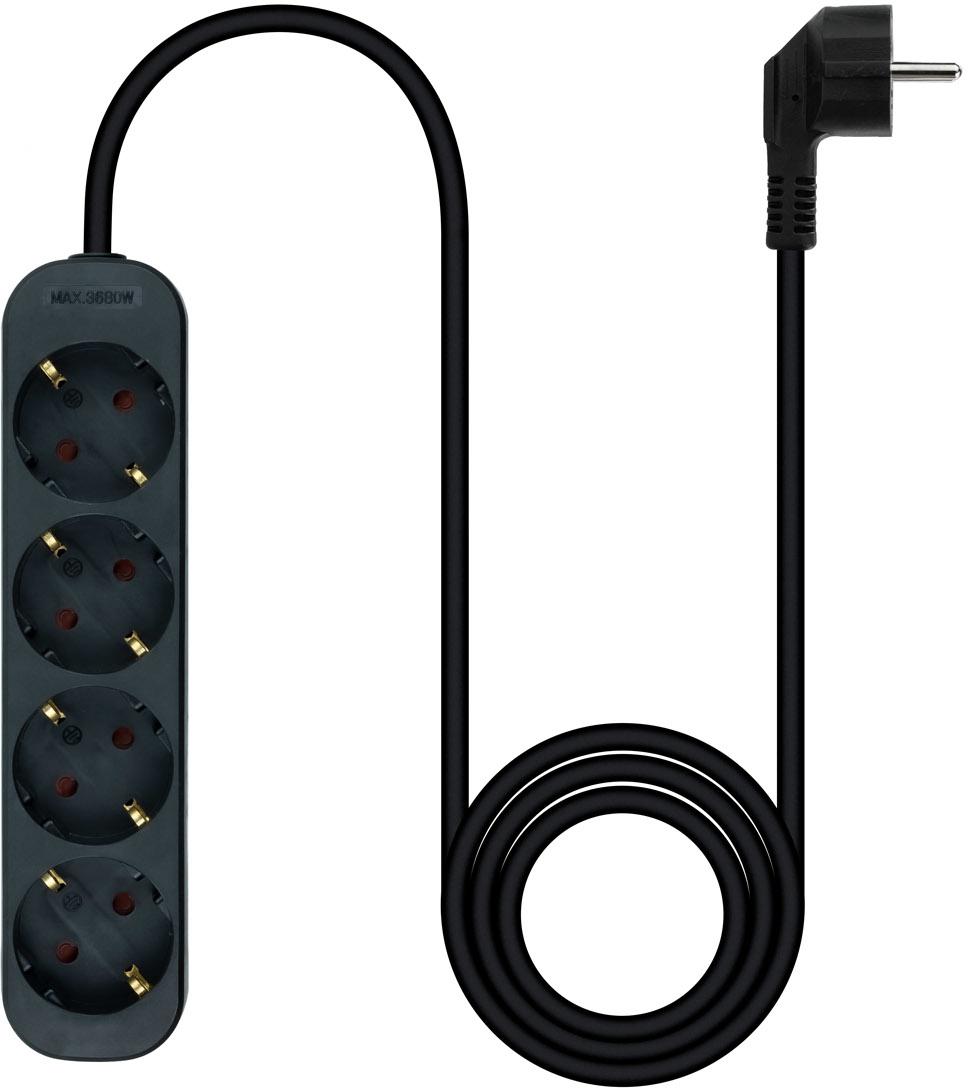 Nanocable - Régua Nanocable 4 Tomadas 1.4 M Preto