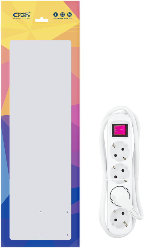 Nanocable - Régua Nanocable 4 Tomadas com switch 1.4 M Branco