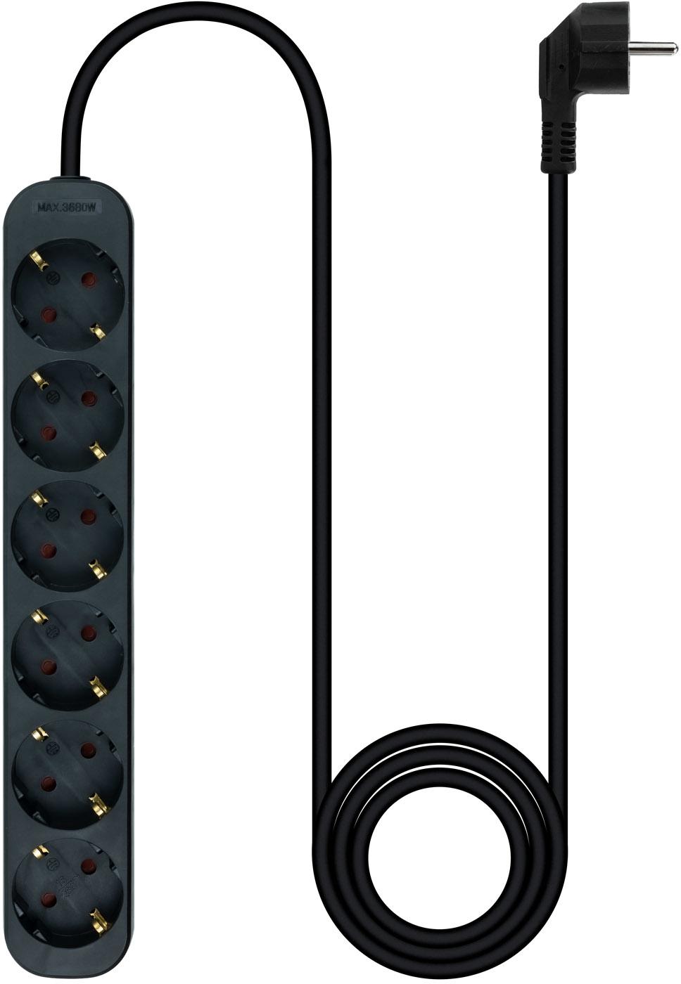 Nanocable - Régua Nanocable 6 Tomadas 1.4 M Preto