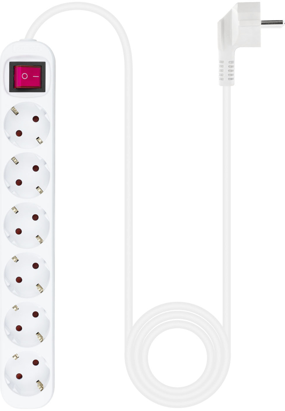 Nanocable - Régua Nanocable 6 Tomadas com switch 1.4 M Branco
