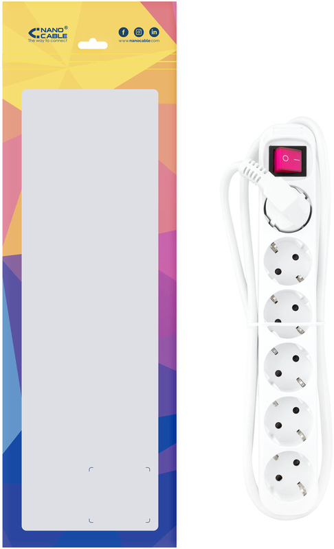 Nanocable - Régua Nanocable 6 Tomadas com switch 1.4 M Branco