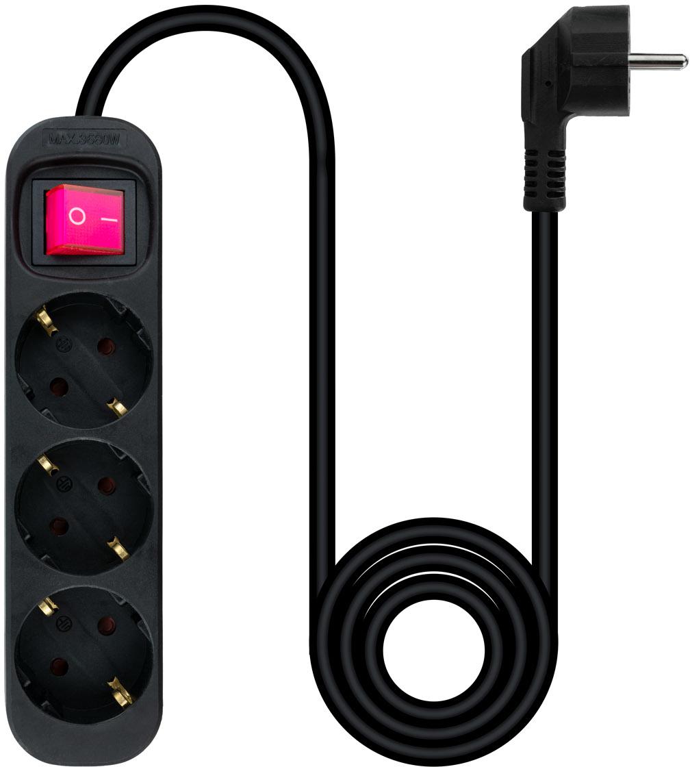 Nanocable - Régua Nanocable 3 Tomadas c/ switch 1.4 M Preto