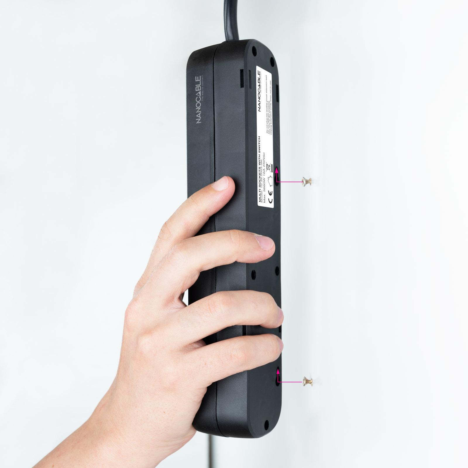 Nanocable - Régua Nanocable 3 Tomadas c/ switch 1.4 M Preto