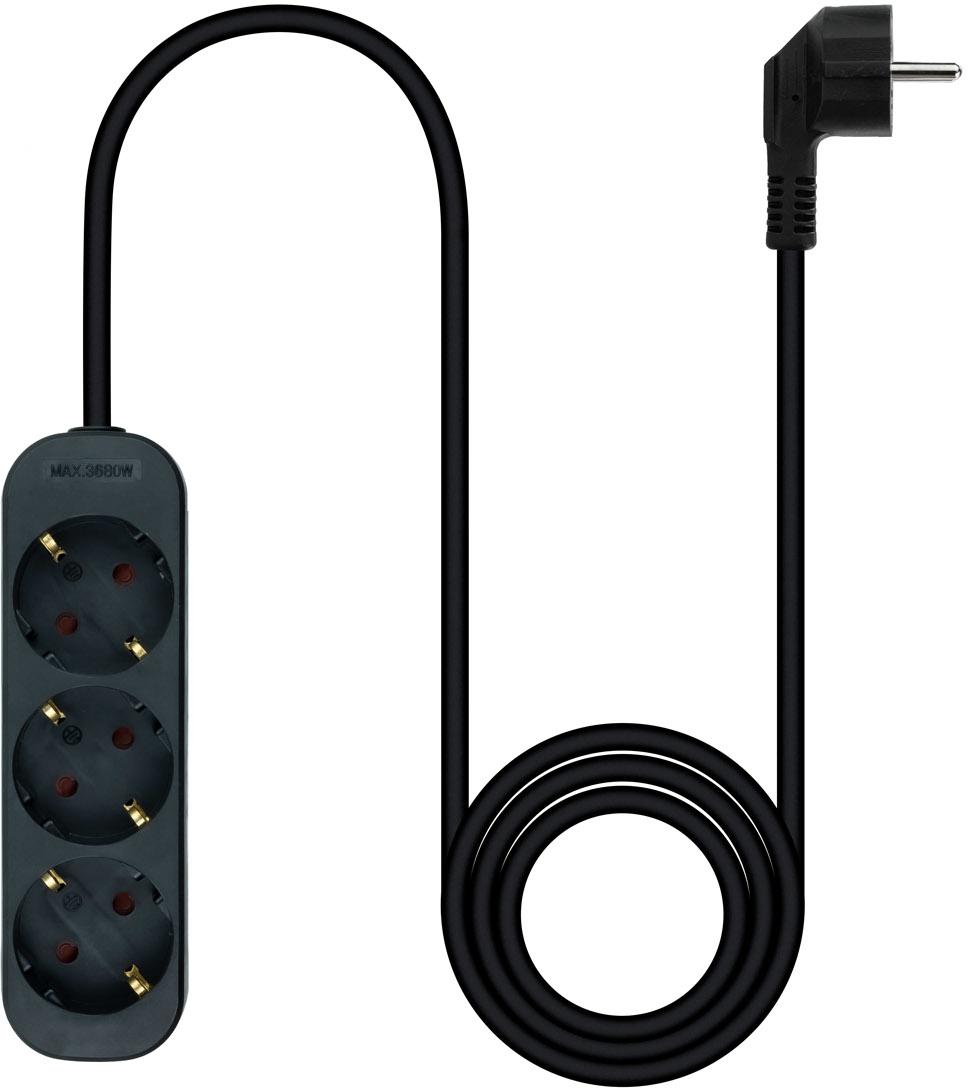 Nanocable - Régua Nanocable 3 Tomadas 1.4 M Preto