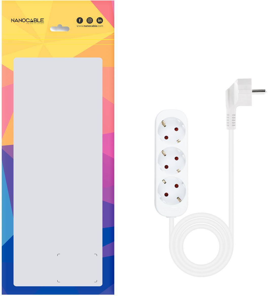 Nanocable - Régua Nanocable 3 Tomadas 1.4 M Branco