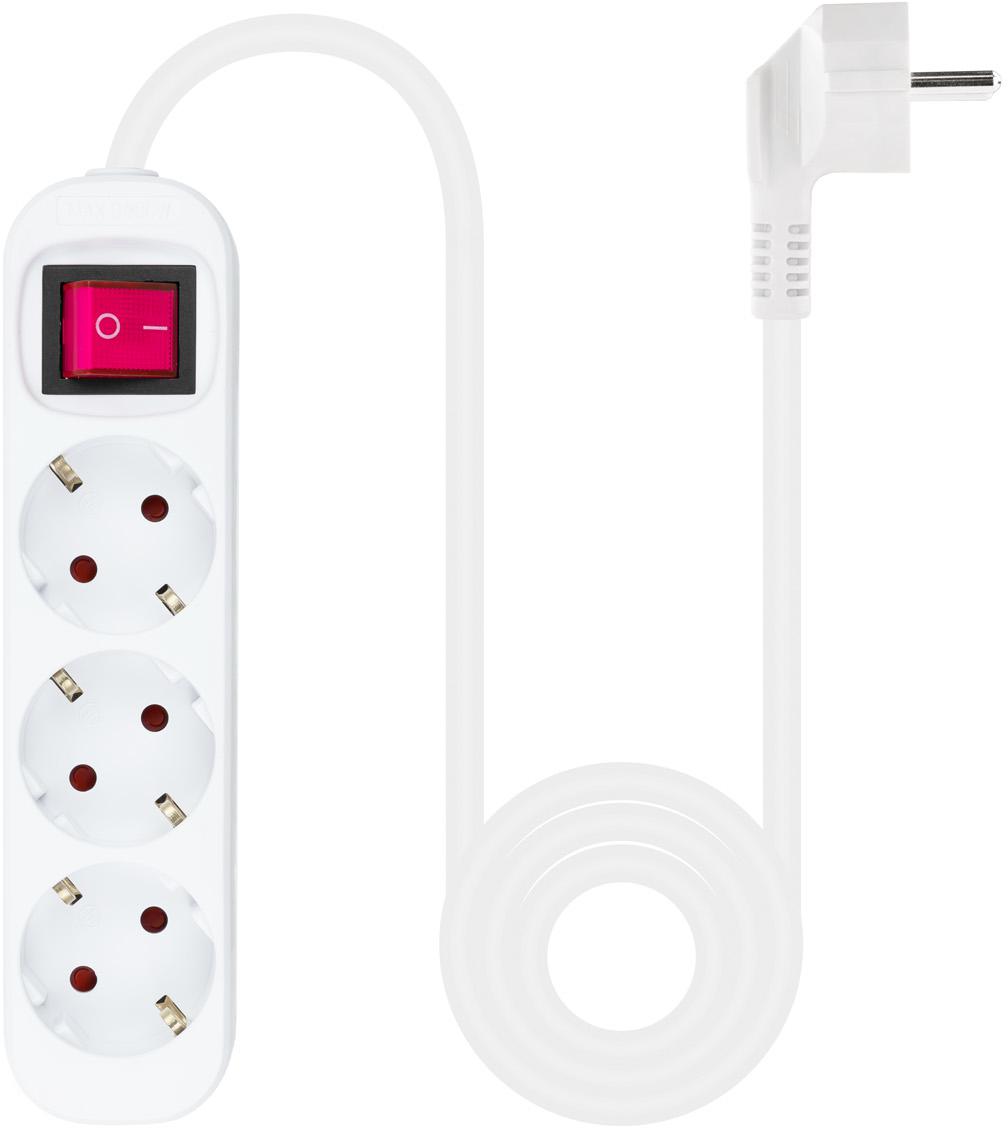 Nanocable - Régua Nanocable 3 Tomadas c/ switch 1.4 M Branco