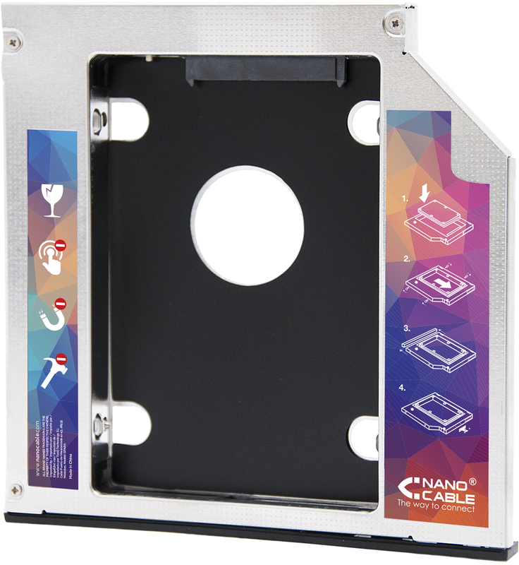 Nanocable - Adaptador Universal 5.25" para 2.5" Nanocable Caddy 9.5mm