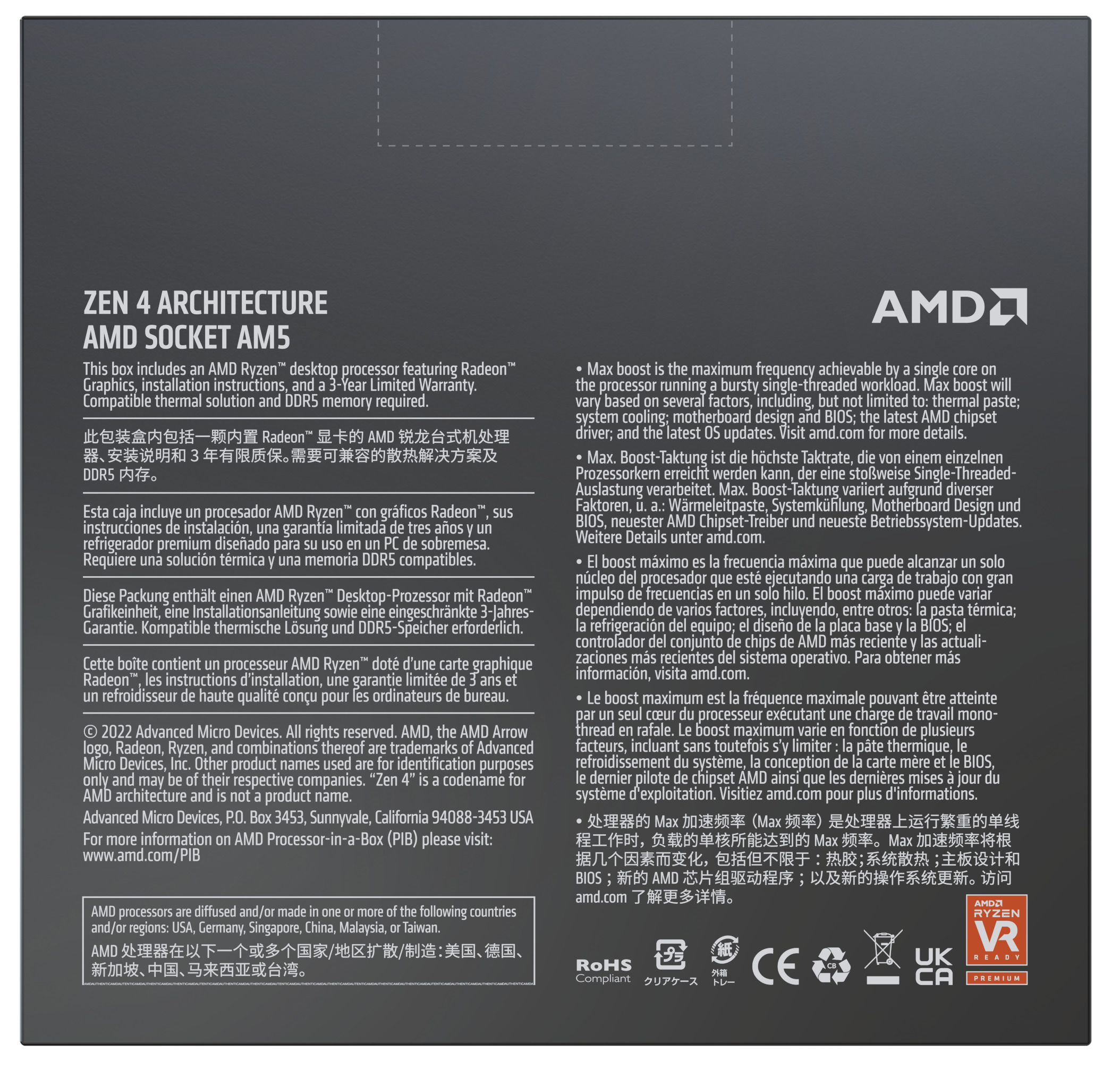 AMD - Processador AMD Ryzen 9 7950X 16-Core (4.5GHz-5.7GHz) 80MB AM5